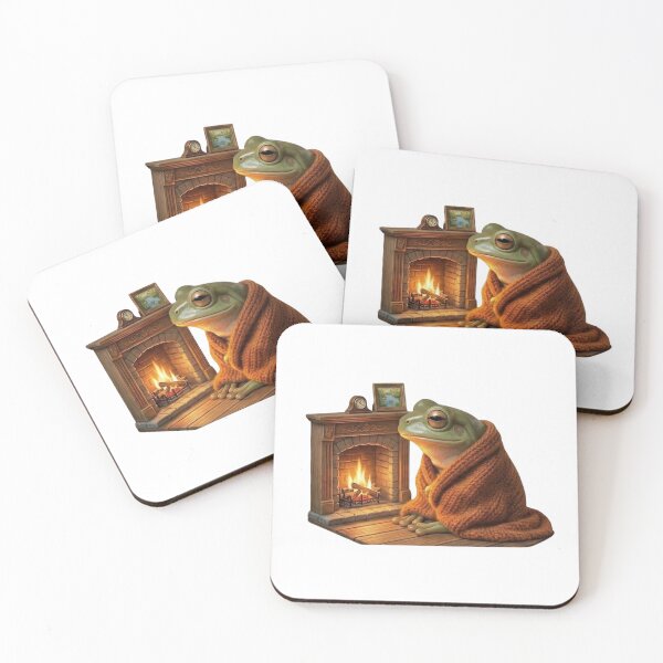 Item preview, Cabincore Aesthetic - Cozy Winter Frog by the Fireplace designed and sold by Arts Paradise.