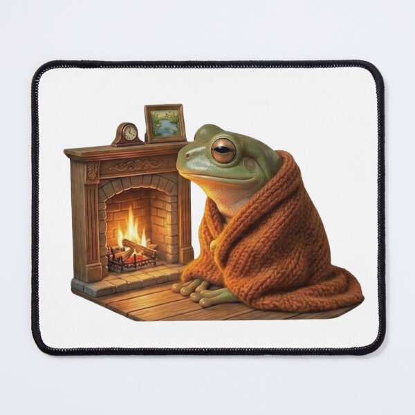 Item preview, Cabincore Aesthetic - Cozy Winter Frog by the Fireplace designed and sold by Arts Paradise.