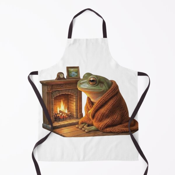 Item preview, Cabincore Aesthetic - Cozy Winter Frog by the Fireplace designed and sold by Arts Paradise.