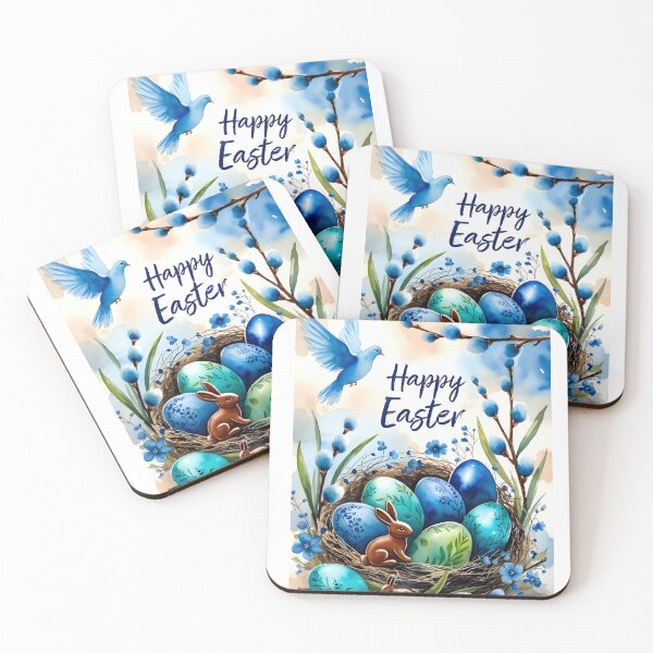 Item preview, Happy Easter Watercolor Bunny Nest Eggs Spring Greeting Card designed and sold by RitaRuni1992.