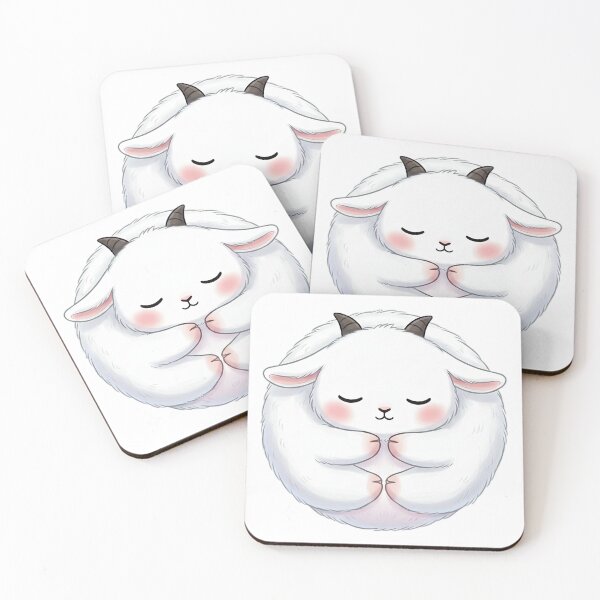 Item preview, Kawaii Round White Goat designed and sold by Teeny Quities.