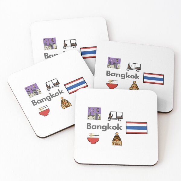 Item preview, Bangkok City Icons - Thailand Street Food & Tuk Tuk Travel Design designed and sold by iccdesignsshop.