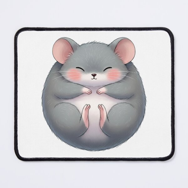 Item preview, Kawaii Round Grey Mouse designed and sold by Teeny Quities.