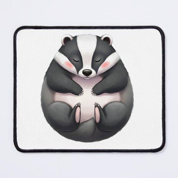 Item preview, Cute Round Sleeping Badger designed and sold by Teeny Quities.