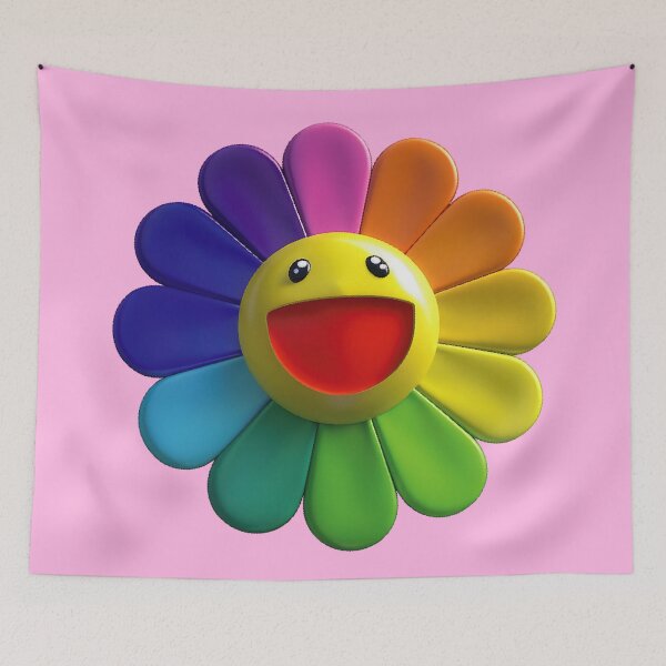 Item preview, Colorful flower with a happy smile in 3D style designed and sold by YChangShop.