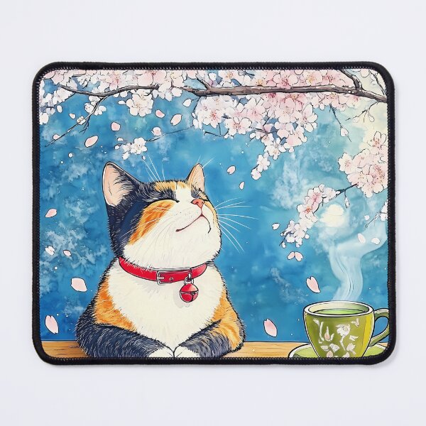 Item preview, Spring Tea Time with a Calico Cat designed and sold by sakurashorty.