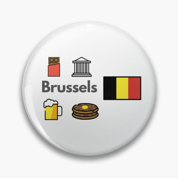 Artikelvorschau, Brussels City Icons - Belgium Chocolate Waffle & Beer Travel Design entworfen und verkauft von iccdesignsshop.