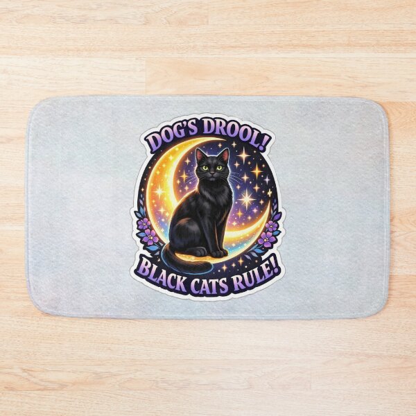 Item preview, Dogs Drool Black Cats Rule Moon Cat Design designed and sold by MysticOzzy.