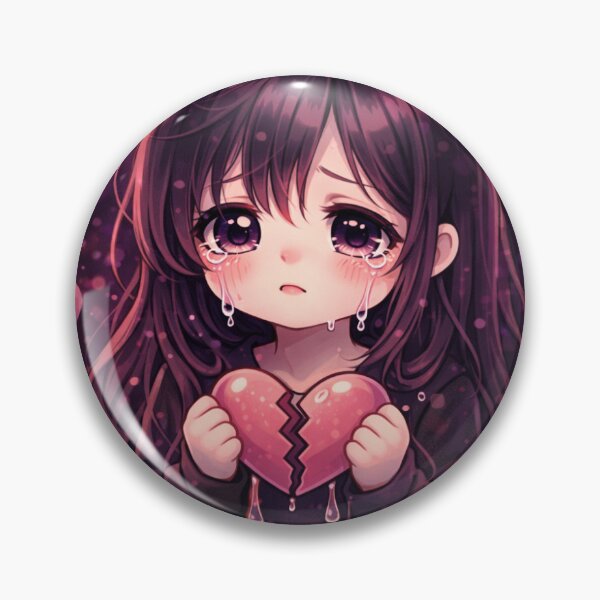 Item preview, Sad Anime Girl “Broken but Still Breathing” – Emotional Aesthetic Design designed and sold by StickerNovaa.