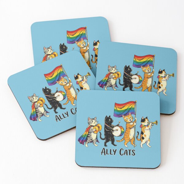 Item preview, Ally Cats Pride Parade Rainbow Flag LGBTQ  designed and sold by Jenn Inashvili.