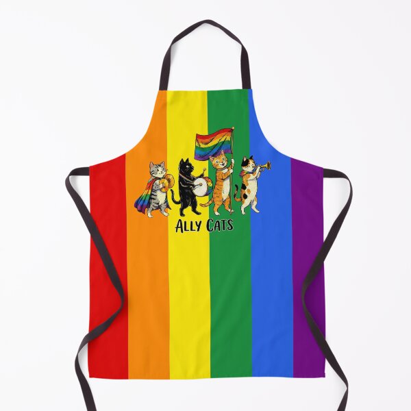 Aperçu de l'œuvre Ally Cats Pride Parade Drapeau arc-en-ciel LGBTQ créée et vendue par Jenn Inashvili.