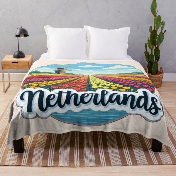 Item preview, Netherlands Tulip Fields designed and sold by Myra365Art.