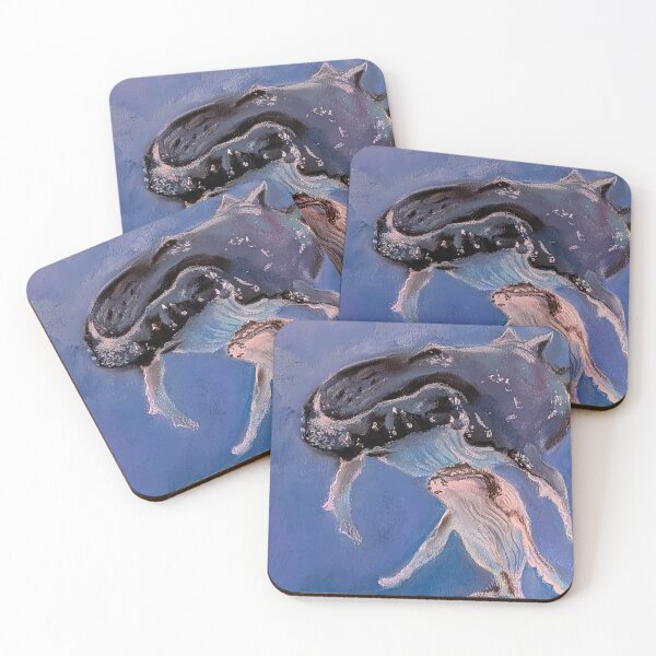 Artikelvorschau, Buckelwalmutter und Baby entworfen und verkauft von Mlowerocean9 Artshop Prints.