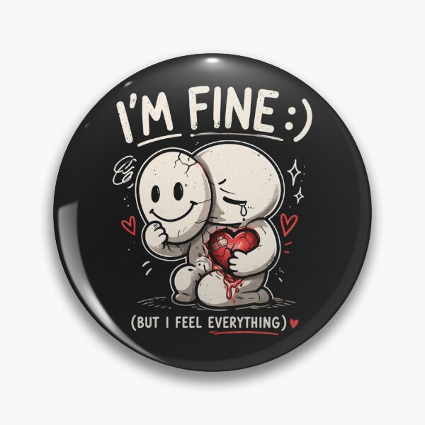 Item preview, I’m Fine :) But I Feel Everything – Emotional Mask Design | Mental Health Aesthetic designed and sold by piotr_chojnacki_art.