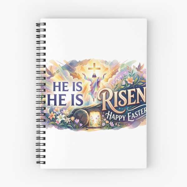 Item preview, He Is Risen Happy Easter - Elegant Floral Tomb Art designed and sold by Wear Sculpt.