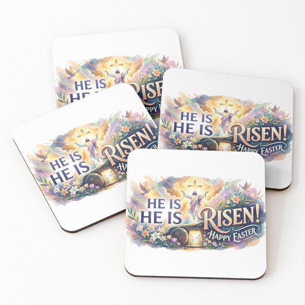 Item preview, He Is Risen Happy Easter - Elegant Floral Tomb Art designed and sold by Wear Sculpt.