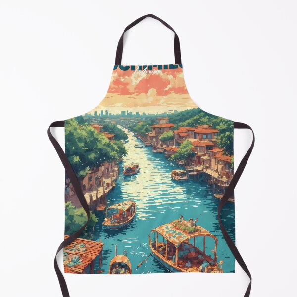 Item preview, Canales de Xochimilco, Ciudad de México, Paisaje de anime retro, Ilustración de viaje vintage designed and sold by JacksoonLester.