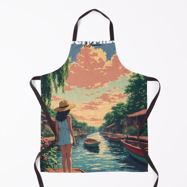 Item preview, Retro Anime Girl Dream Trip to Xochimilco Canals Mexico City Travel Illustration designed and sold by JacksoonLester.