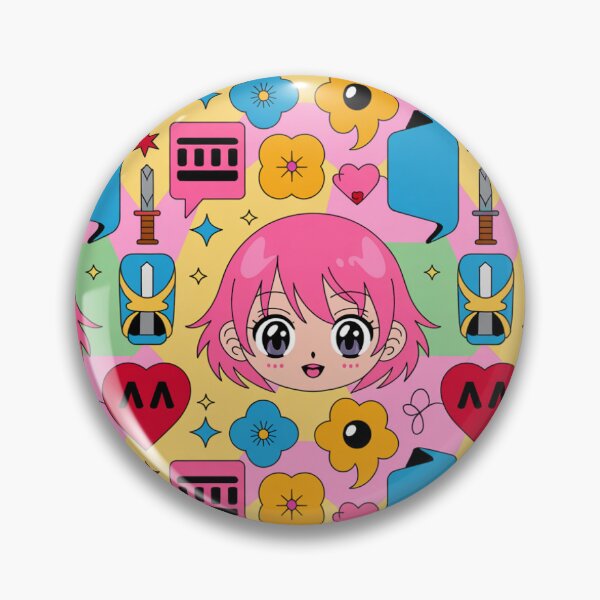Item preview, Kawaii Anime Girl Seamless Pattern – Pink Hair & Hearts designed and sold by Midnight Veil Designs.