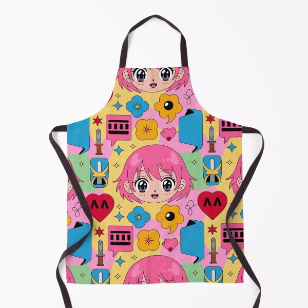 Item preview, Kawaii Anime Girl Seamless Pattern – Pink Hair & Hearts designed and sold by Midnight Veil Designs.