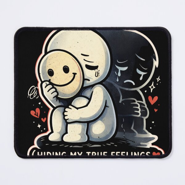 Item preview, Hiding My True Feelings – Emotional Mask Design | Mental Health & Introvert Aesthetic designed and sold by piotr_chojnacki_art.