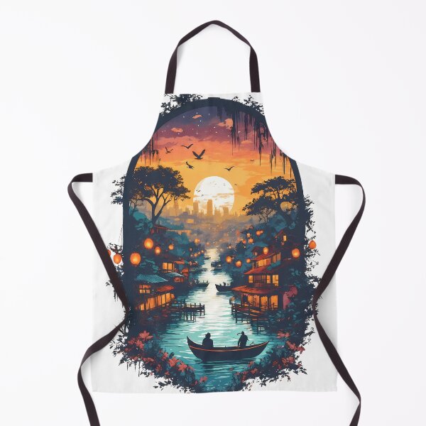 Item preview, Xochimilco Canals Mexico City Negative Space Landscape Surreal Travel Illustration designed and sold by JacksoonLester.