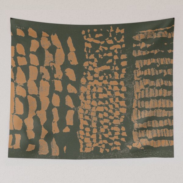 Item preview, Three Grains Textured Monoprint - Pine + Rust designed and sold by Irene Estelle.