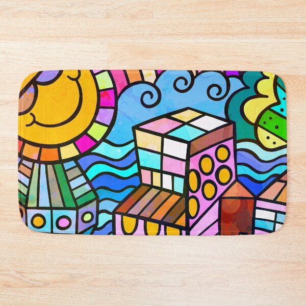 Item preview, Vibrantly Colorful Doodle Art Sunshine, Flowers, And House  designed and sold by DEC02.