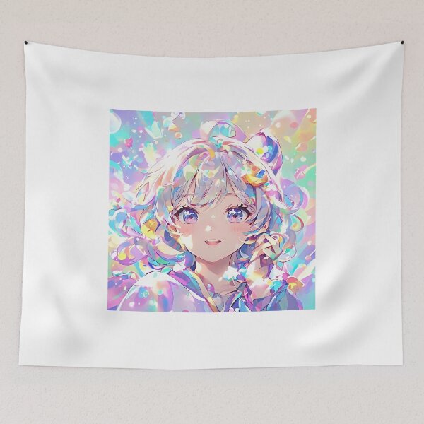 Item preview, Holographic Pastel Kawaii Anime Girl - Sparkly Prism Art designed and sold by Yogeshrock.