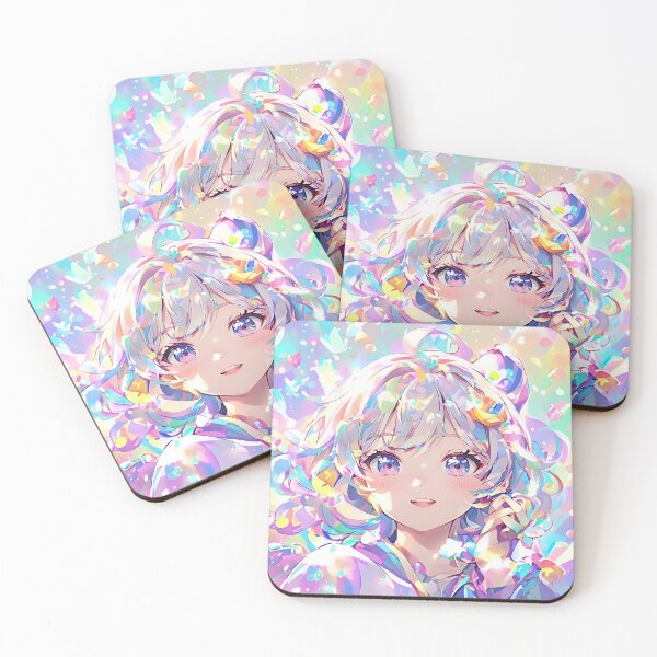 Item preview, Holographic Pastel Kawaii Anime Girl - Sparkly Prism Art designed and sold by Yogeshrock.