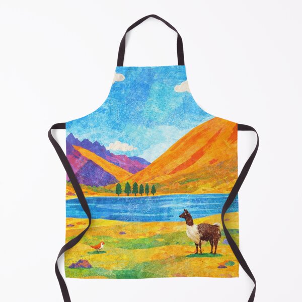 Item preview, Cute Llama by the Lake, Watercolor Papercut, Childrens Book Illustration designed and sold by SWSandraWechner.