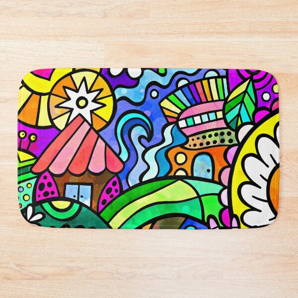 Item preview, Vibrantly Colorful Doodle Hearts And Flowers Digital Art  designed and sold by DEC02.