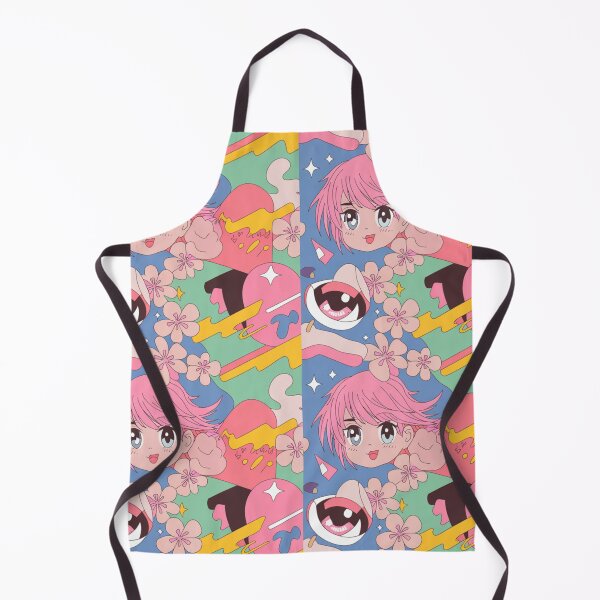 Item preview, Kawaii Anime Girl Seamless Pattern – Pink Hair & Cherry Blossoms designed and sold by Midnight Veil Designs.