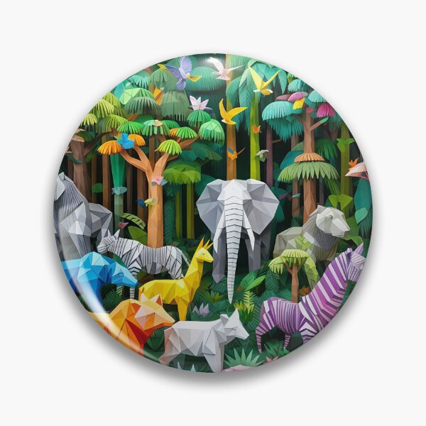 Item preview, Colorful Origami Safari Forest - Geometric Papercraft Animals designed and sold by Yogeshrock.