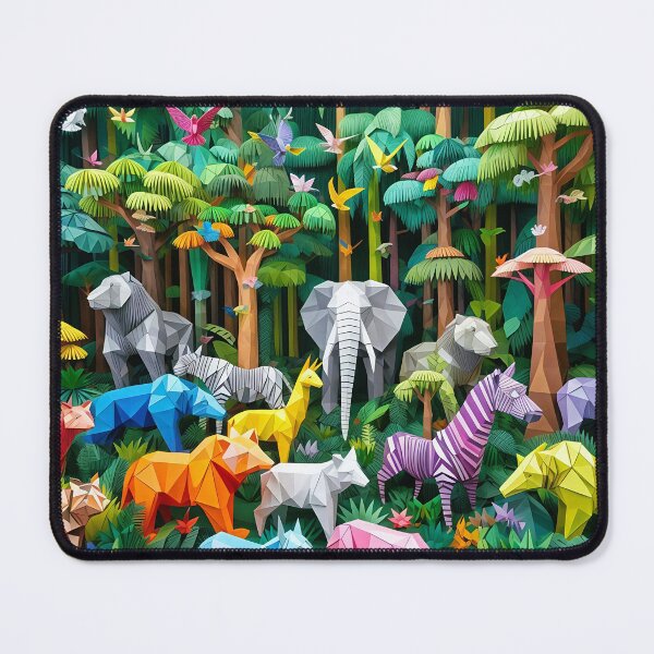 Item preview, Colorful Origami Safari Forest - Geometric Papercraft Animals designed and sold by Yogeshrock.