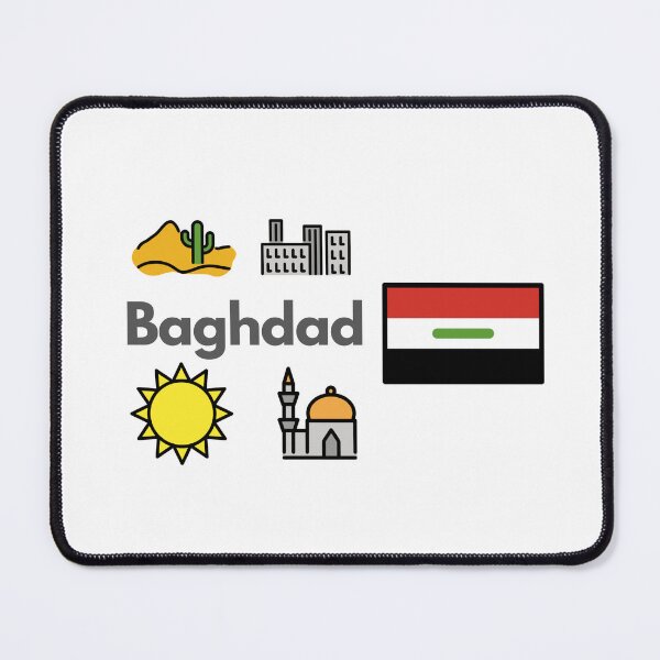 Item preview, Baghdad City Icons - Iraq Desert Sun & Mosque Travel Design designed and sold by iccdesignsshop.