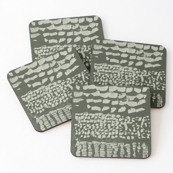 Item preview, Three Grains Textured Monoprint - Pine + Tea designed and sold by Irene Estelle.