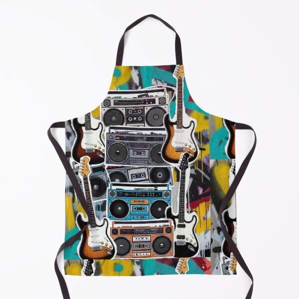 Item preview, Graffiti Sound Riot Stickerbomb – Street Art Guitar & Boombox Design designed and sold by ShirtsOfDeath.