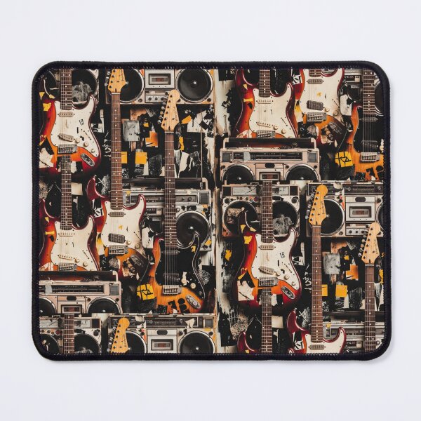 Item preview, Grunge Sound Riot Stickerbomb – Vintage Guitar & Boombox Collage designed and sold by ShirtsOfDeath.