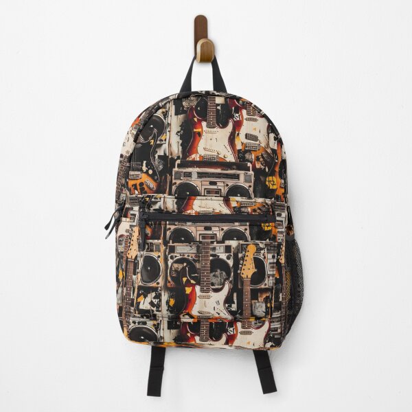 Item preview, Grunge Sound Riot Stickerbomb – Vintage Guitar & Boombox Collage designed and sold by ShirtsOfDeath.