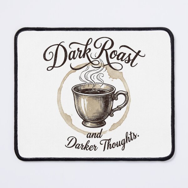 Item preview, Dark Roast and Darker Thoughts — Vintage Coffee Tee designed and sold by yamer-merya.