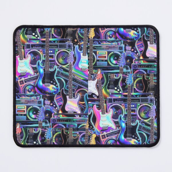 Item preview, Neon Sound Riot Stickerbomb – Cyberpunk Guitar & Boombox Collage designed and sold by ShirtsOfDeath.