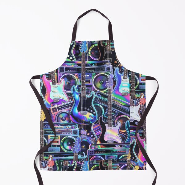 Item preview, Neon Sound Riot Stickerbomb – Cyberpunk Guitar & Boombox Collage designed and sold by ShirtsOfDeath.