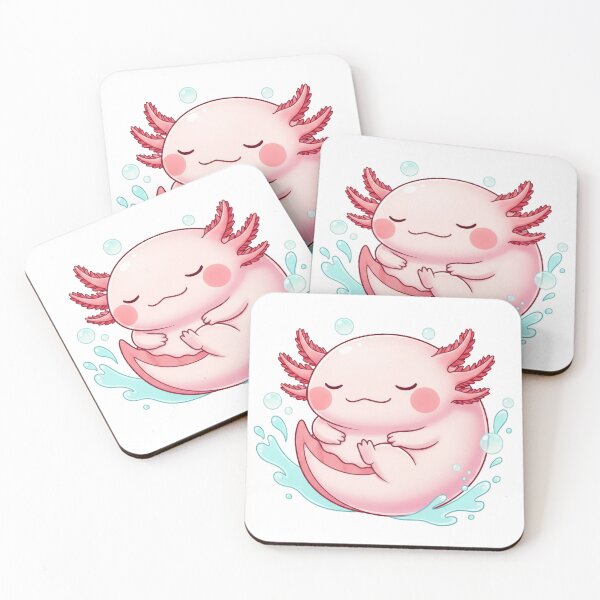Item preview, Kawaii Pink Axolotl Bubbles designed and sold by Teeny Quities.