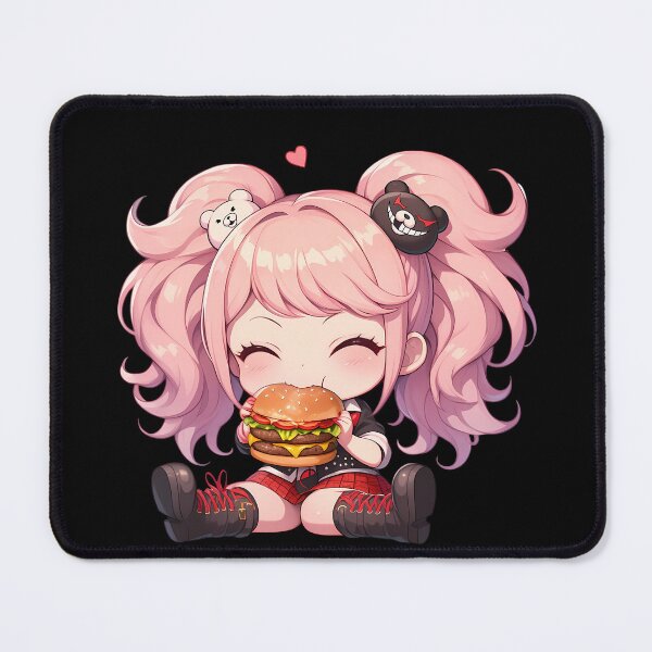Item preview, Junko Enoshima Danganronpa Chibi Kawaii Burger Smile designed and sold by earlobejerk.