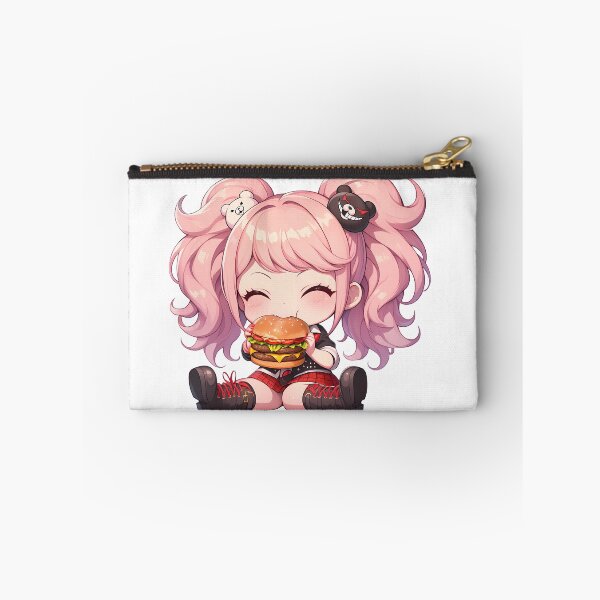 Aperçu de l'œuvre Junko Enoshima Danganronpa Chibi Kawaii Burger Sourire créée et vendue par earlobejerk.