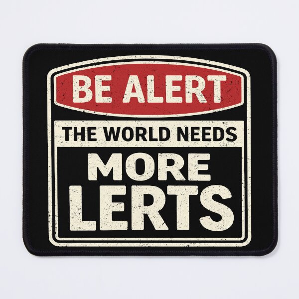 Item preview, Be Alert The World Needs More Lerts Funny Pun designed and sold by Eh Plus Designs.