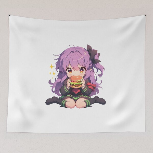 Item preview, Hiiragi Shinoa Seraph End Chibi Burger Smile designed and sold by earlobejerk.
