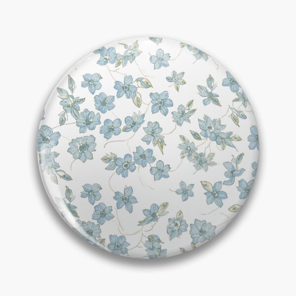 Item preview, Light Blue Flower Blossom Pattern on White Background designed and sold by burbankdesigns.
