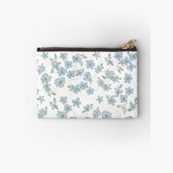 Item preview, Light Blue Flower Blossom Pattern on White Background designed and sold by burbankdesigns.